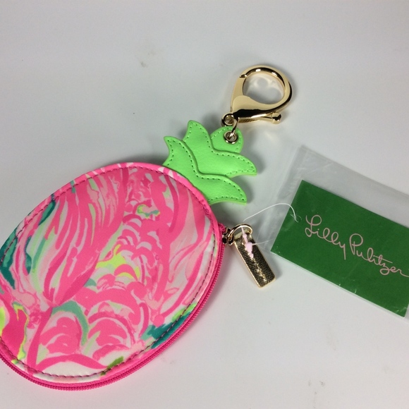 Lilly Pulitzer Pineapple Raz Berry Coin Purse NWT - Picture 3 of 3
